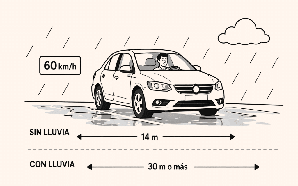 blog autolla temporada lluvia asfalto mojado